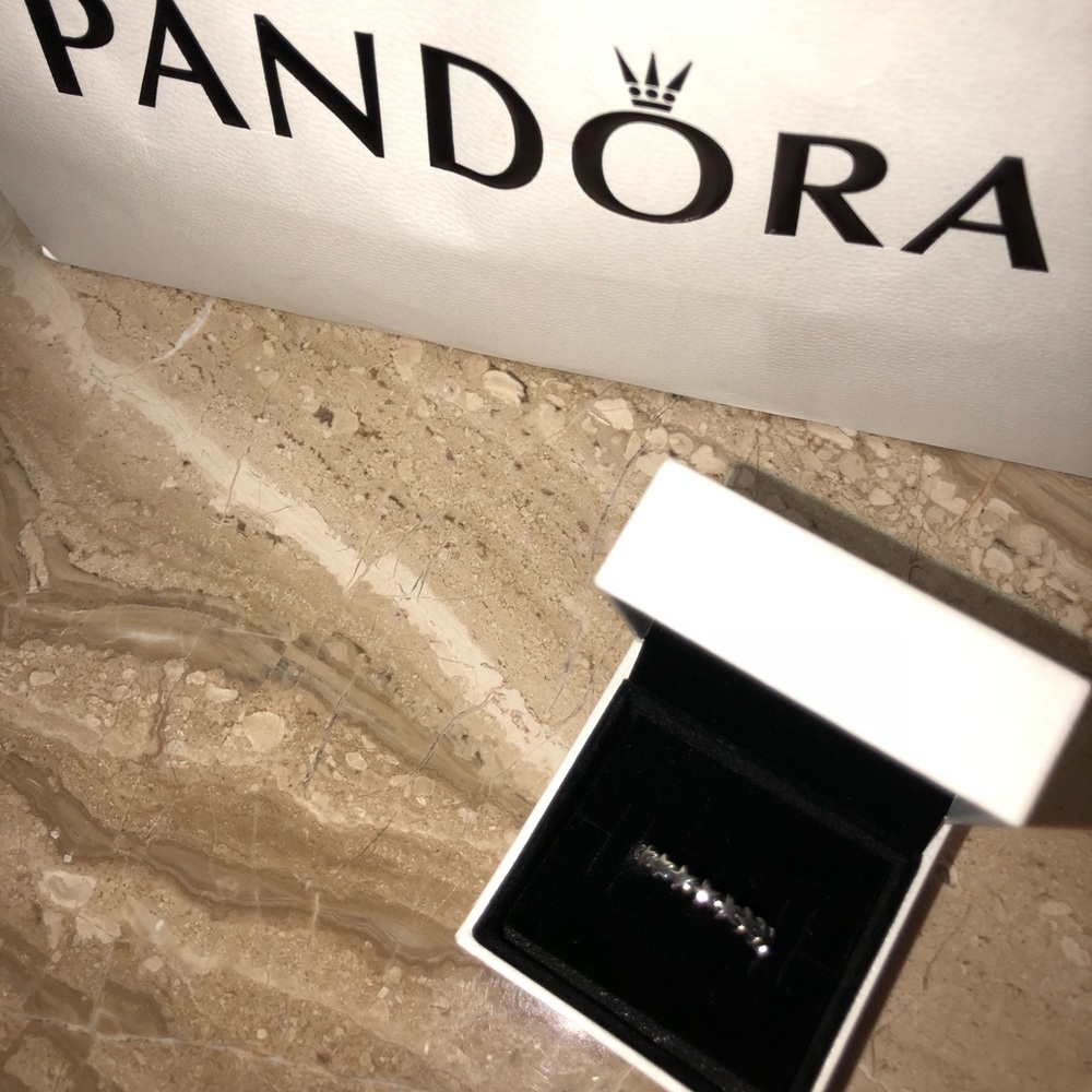 NEW PANDORA Silver Ring STAR Size 6 (52) - Picture 4 of 7